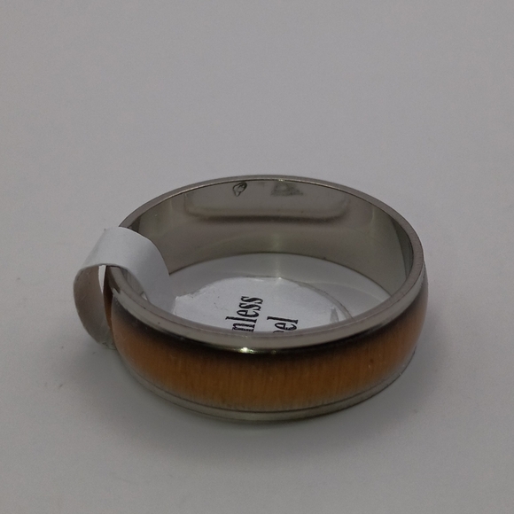 unbranded Other - Stainless Steel Ring Band with Brown Accent U.S Size  10.25